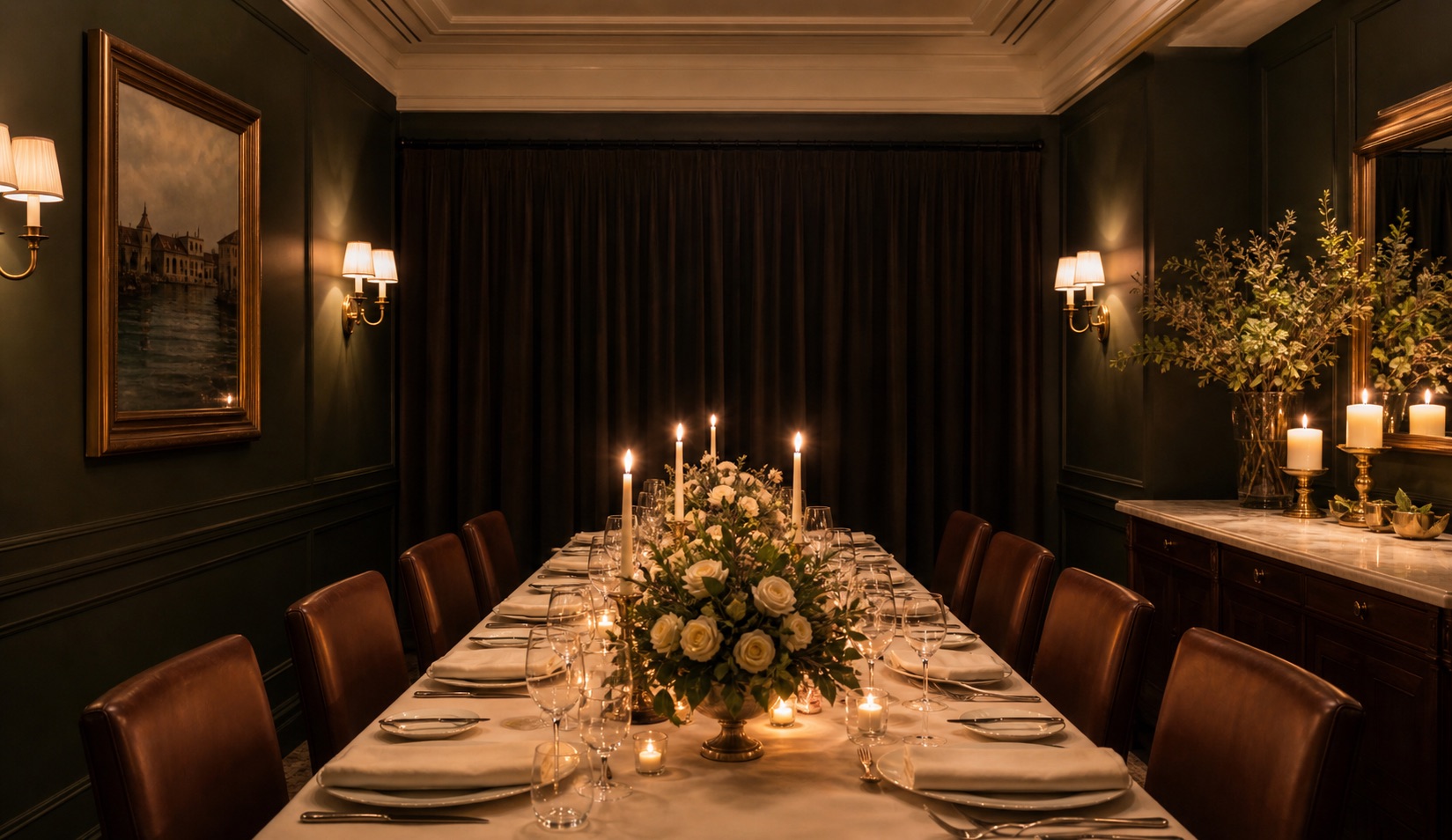 Private candlelit dining room